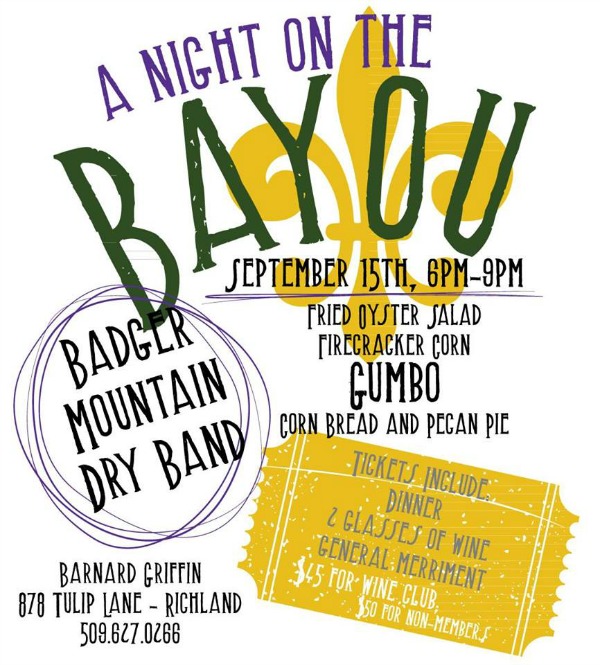 A Night on the Bayou at Barnard Griffin: An All Around Wonderful Evening with Music, Food and Wine | Richland, WA