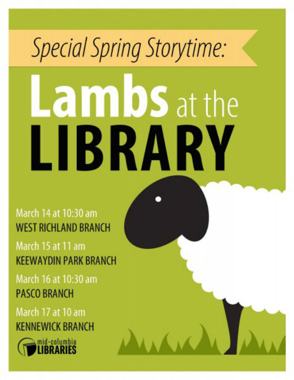 Preschool Storytime with Ms. Kainoa: Lambs at the Library in Richland, WA 