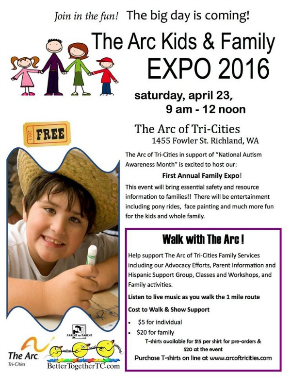 The Arc of Tri-Cities Kids & Family Expo 2016: Observing the National Autism Awareness Month | Richland, WA