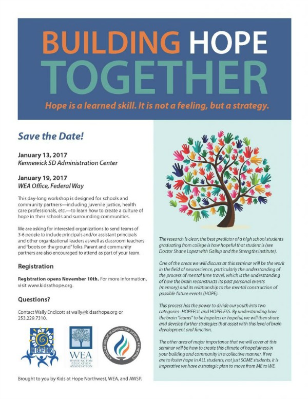 Building Hope Together: Creating a Culture of Hope in Schools and Communities | Kennewick 