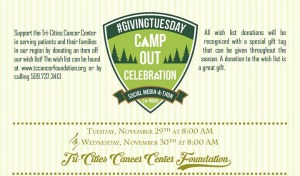 Tri-Cities Cancer Center Presents Giving Tuesday: Camp Out Celebration | Social Media-A-Thon in Kennewick