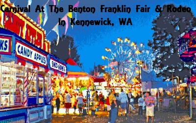 Carnival At The Benton Franklin Fair & Rodeo In Kennewick, Washington