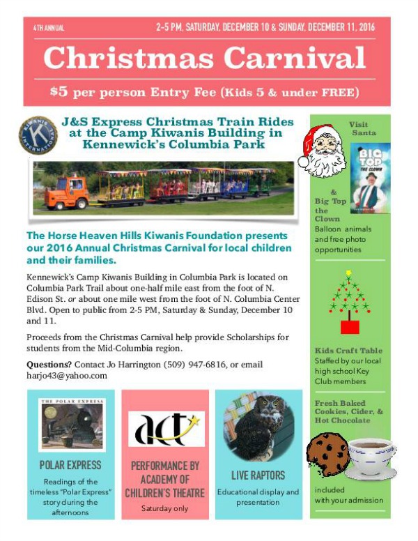4th Annual Christmas Carnival:  A Treat for the Local Children and Their Families | For the Scholarship of Students in Mid-Columbia Region in Kennewick