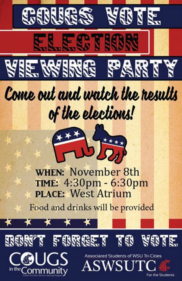 Cougs Vote: Election Viewing Party - Cast Your Vote and Keep An Eye on Election Results at WSU Tri-Cities in Richland, WA 