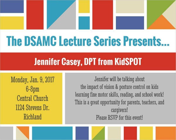 Down Syndrome Association of Mid-Columbia Lecture Series Presents Jennifer Casey of Kidspot: The Impact of Vision and Posture Control in a Child's Development | Richland, WA 