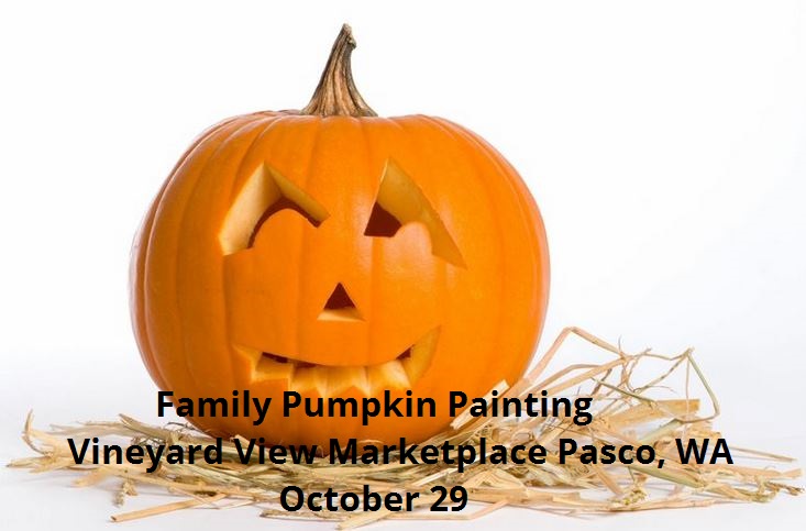 Family Pumpkin Painting At Vineyard View Marketplace Pasco, Washington