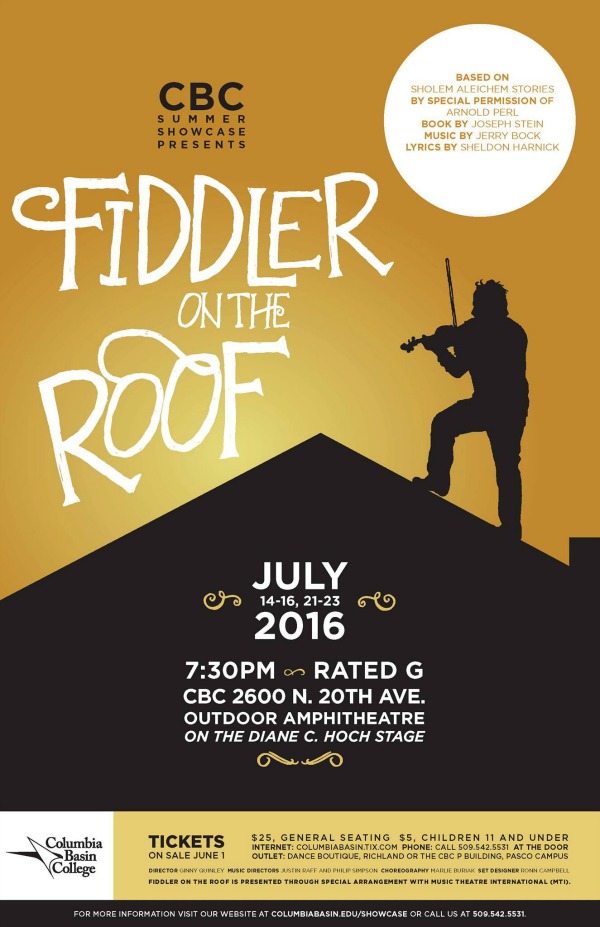 Fiddler On The Roof at the Columbia Basin College Arts Center in Pasco, WA 