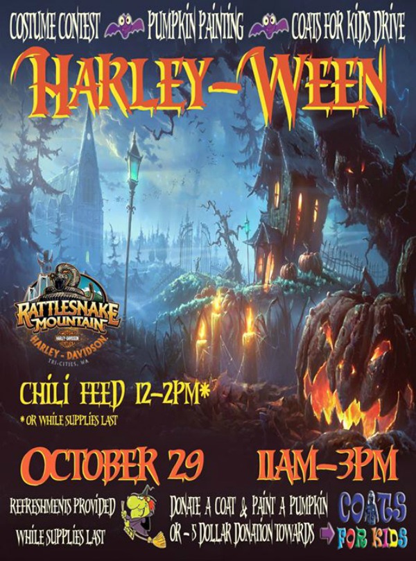 2nd Annual Harley-Ween: A Halloween Event and Coat Drive for Kids Presented by the Rattlesnake Mountain Harley-Davidson | Kennewick 