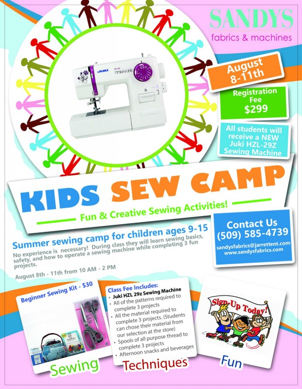 Kids Sew Camp at Sandys Fabrics and Machines: Fun and Creative Sewing Activities | Kennewick