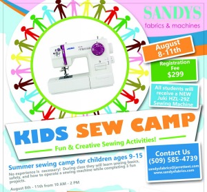 Kids Sew Camp at Sandys Fabrics and Machines: Fun and Creative Sewing Activities | Kennewick