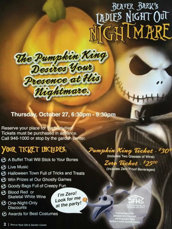 Ladies Night Out Nightmare: Celebrate Halloween with Fun, Food and Entertainment | Beaver Bar Gift and Garden Center in Richland, WA