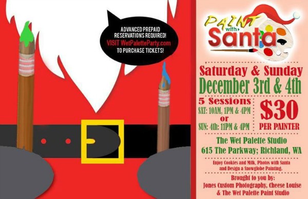 Paint with Santa: A Full-Pledged Christmassy Painting Affair at Wet Palette Party | Richland, WA