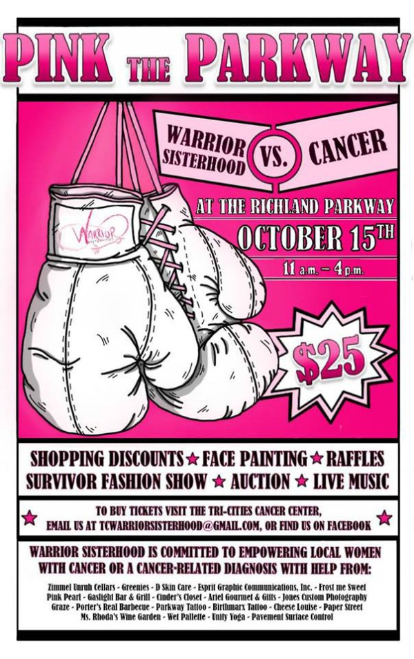Pink the Parkway 2016 Annual Fundraiser for Warrior Sisterhood - A Support to Women Who Are Fighting Against Cancer | Richland, WA - Oct 15