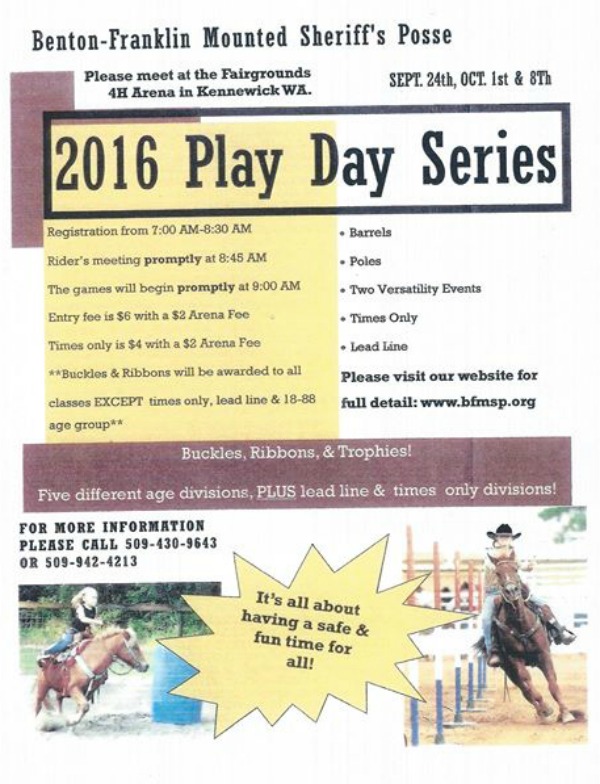 2016 Benton-Franklin Mounted Sheriff's Play Day Series: Fun and Safe Event for Individuals of All Ages | Kennewick, WA