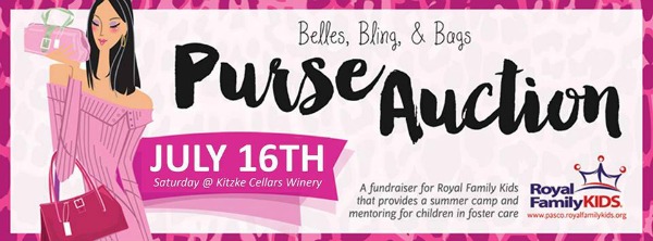 Belles, Bling and Bags Purse Auction for the Royal Family Kids Camp at Kitzke Cellars | Richland, WA