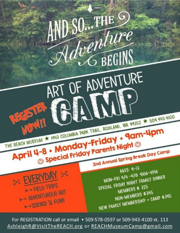 Spring Break Camp: Art of Adventure - A Highly Memorable Camping Experience at Hanford Reach Interpretative Center in Richland, WA