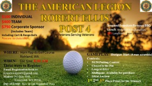 3rd Annual Robert Ellis Post 4 Golf Tournament: A Benefit Event for the Local Veterans and Programs in Richland, WA