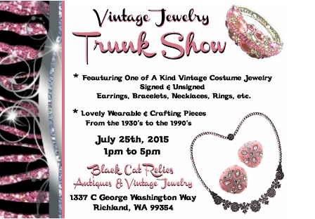 Vintage Jewelry Trunk Show At Black Cat Relics In Richland, Washington