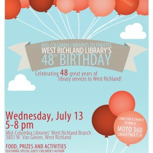 Mid-Columbia Libraries' Celebration of West Richland Washington Library's 48th Birthday | Painting the Town Red with Fun Activities and Giveaways