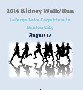 2014 Kidney Walk/Run At Lafarge Lake Coquitlam in Benton City