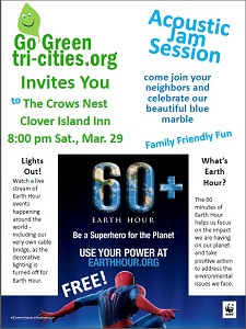 Earth Hour Party at Crow's Nest Clover Island Inn in Kennewick