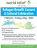 Refugee Benefit Concert & Cultural Celebration At Kennewick  Washington